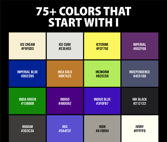 75+ Colors that Start with I (Names and Color Codes)