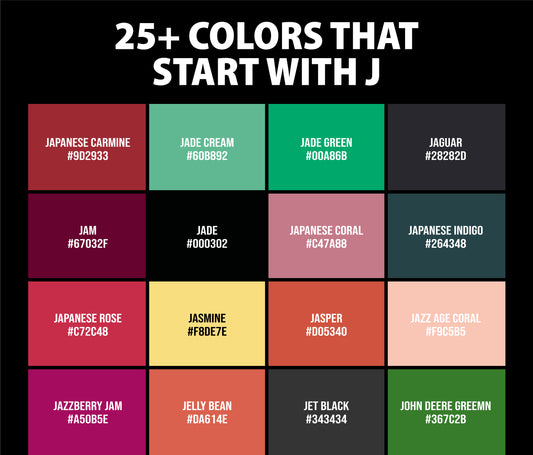 25+ Colors that Start with J (Names and Color Codes)