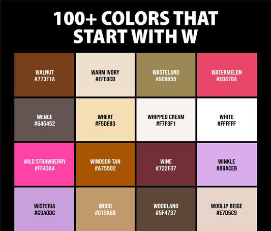 100+ Colors that Start with W (Names and Color Codes)