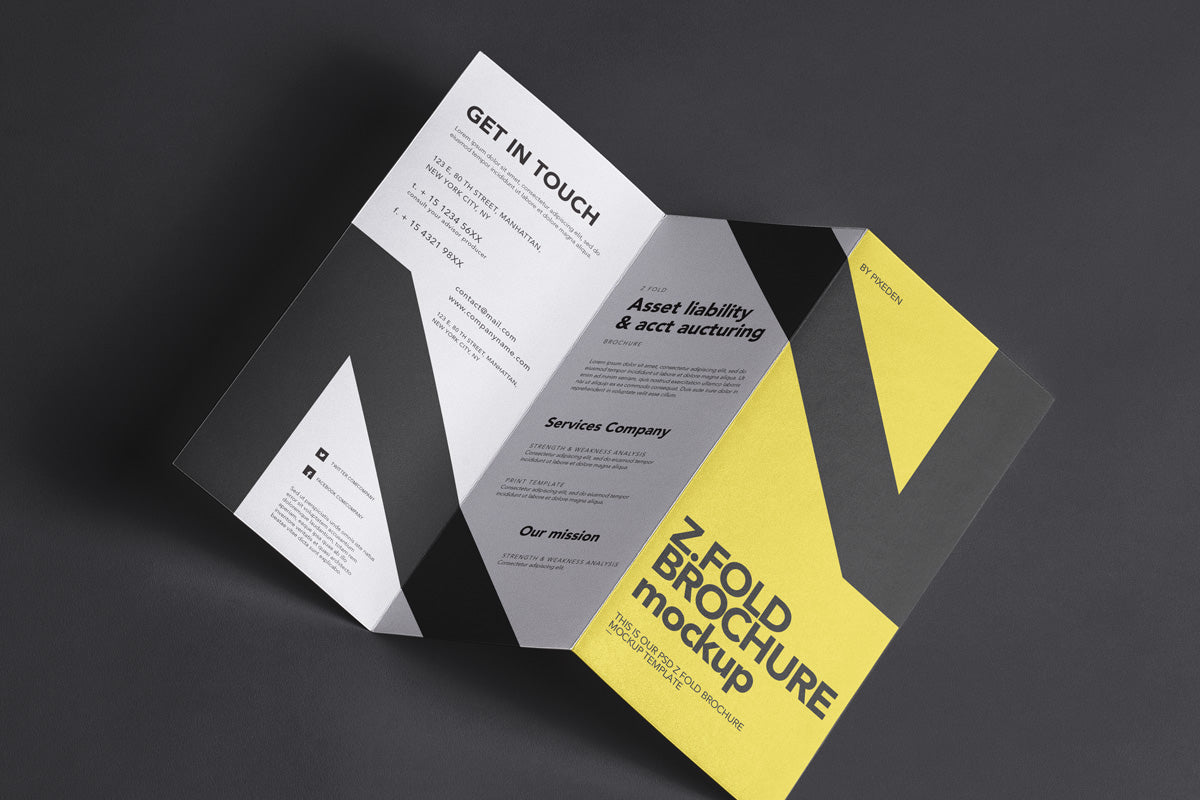 Free Z-Fold Psd Brochure Mockup PSD