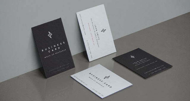 Free Side View of Business Card Mockup
