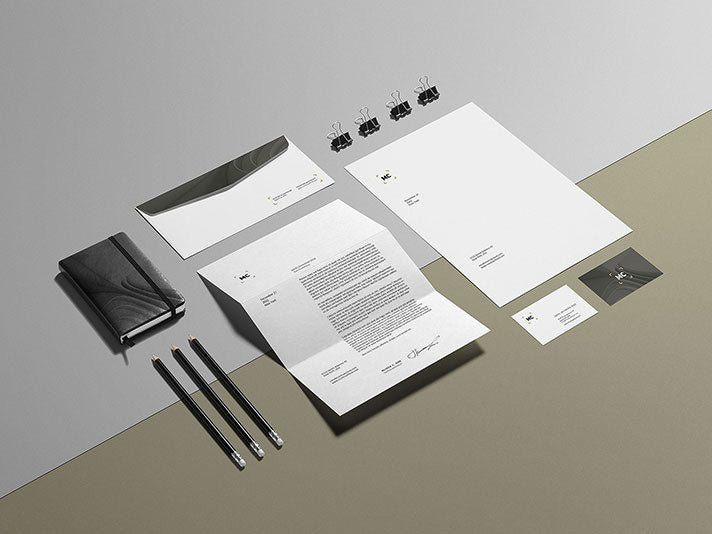 Free Isometric Corporate Stationery Mockup