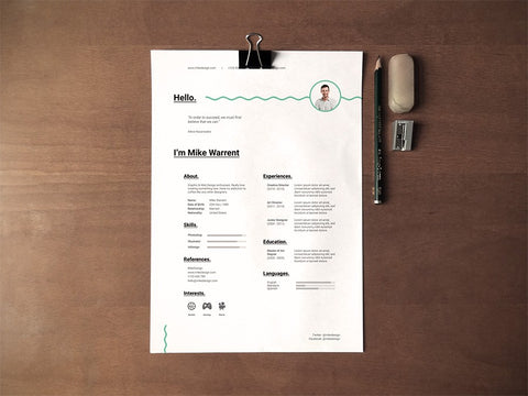 Free Minimalist Resume Template in (PSD) Photoshop Format