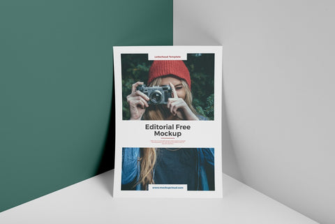 Free Editorial Mockup Set with Stationery Items Like Business Cards and A4 Paper