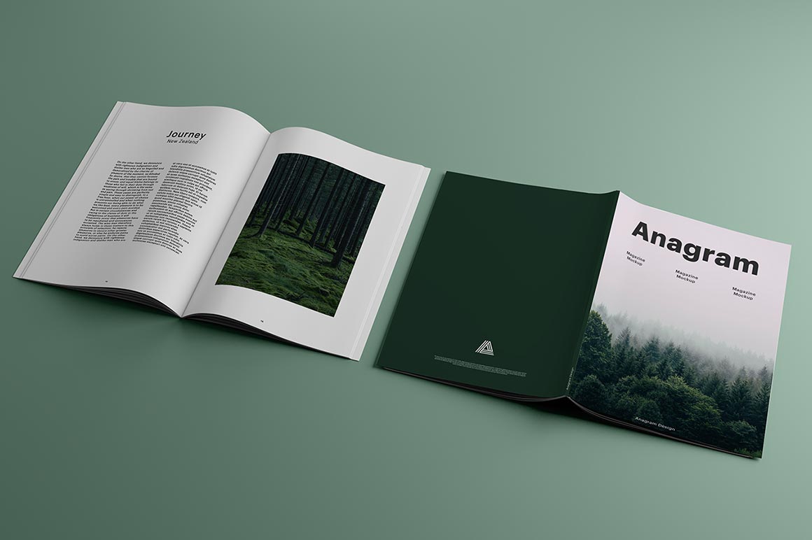 Free Open & Cover Magazine Mockup PSD
