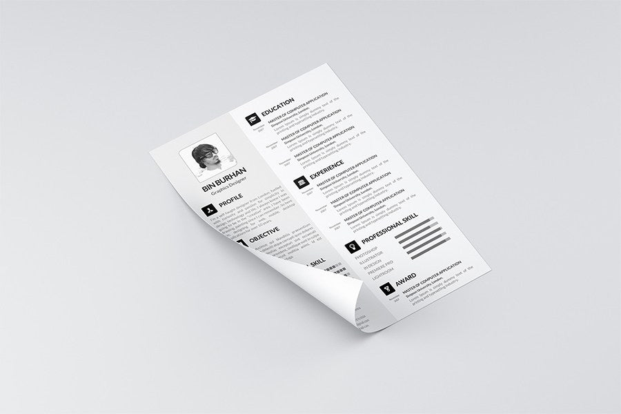 Free Professional Blue Resume Template in Photoshop (PSD) Format