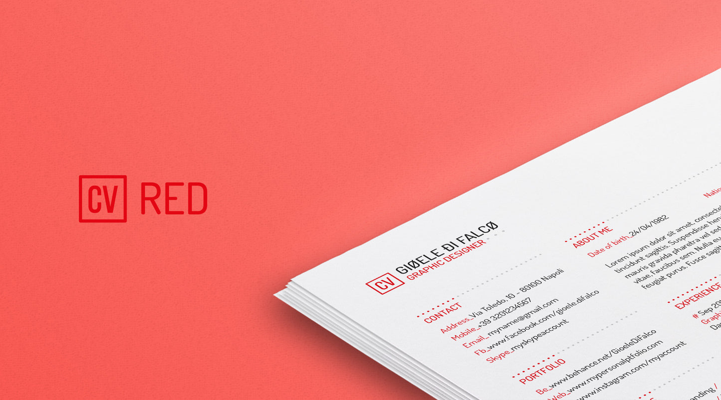 Free Clean Resume and CV Template for Illustrator (AI) Format