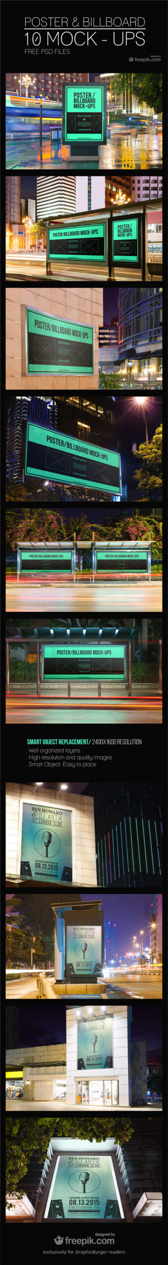 Free 10 Urban Poster/Billboard Mockups