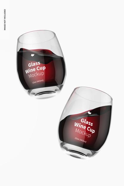 Free 15 Oz Glass Wine Cups Mockup Psd