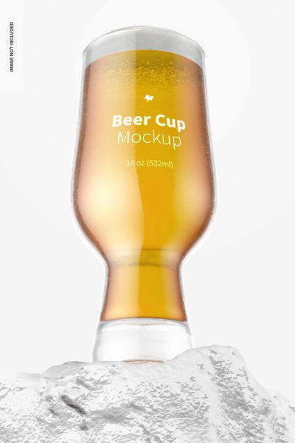 Free 18 Oz Glass Beer Cup Mockup Psd