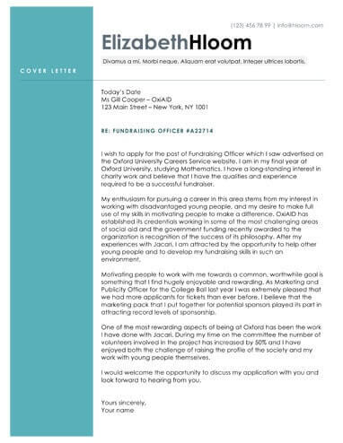 Free Blue Side Clean Minimal Cover Letter Template in Microsoft Word (DOCX) Format