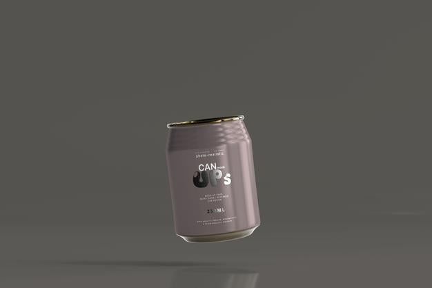 Free 250Ml Stubby Soda Can Mockup Psd