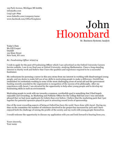 Free Business Minded Clean Minimal Cover Letter Template in Microsoft Word (DOCX) Format