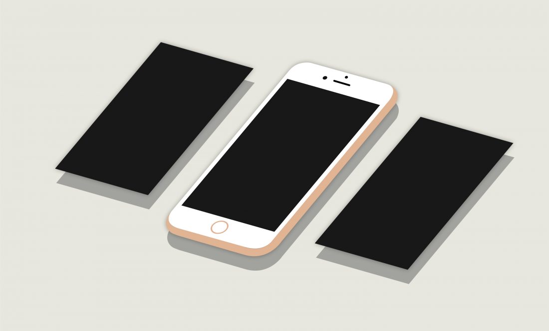 Free 2D Flat Isometric Perspective iPhone 6S Plus Mockup