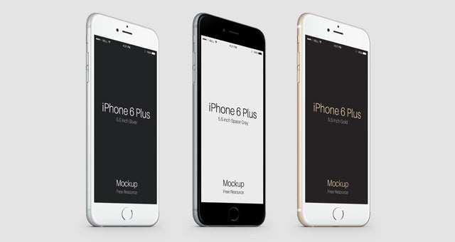 Free 3-4 Iphone 6 Plus Psd Vector Mockup