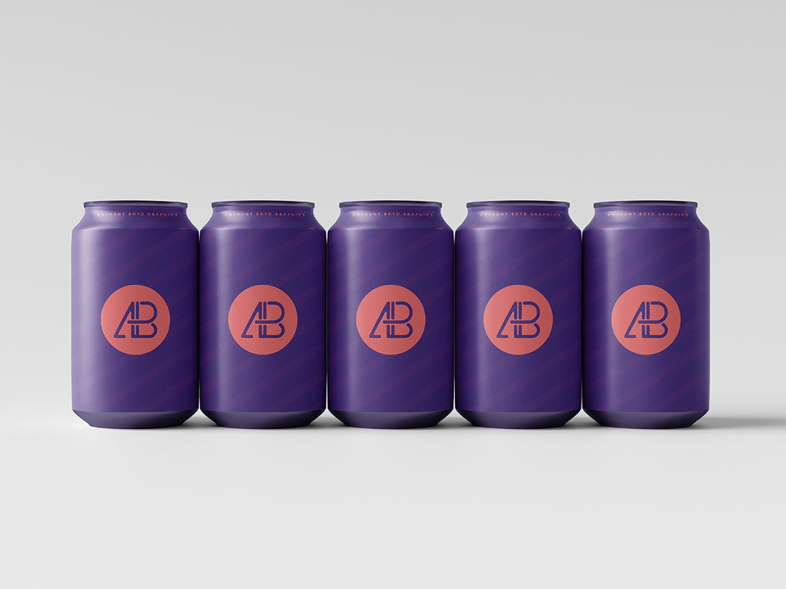 Free 330Ml Can Set Mockup