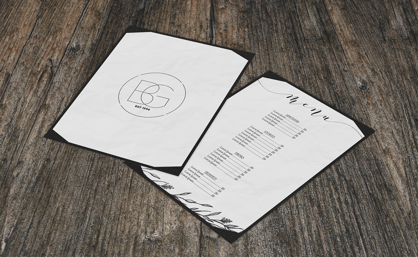 Free PSD Menu Mockup Set