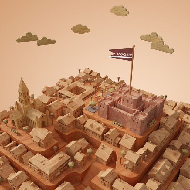 Free 3D Cities World Day Model Psd