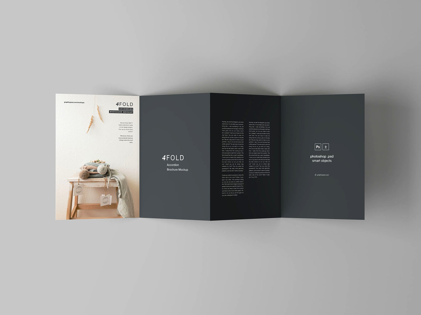 Free 4 Fold Accordion Brochure Mockup