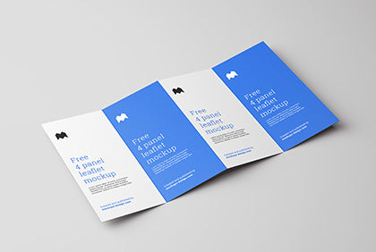 Free 4 Fold Leaflet Mockup