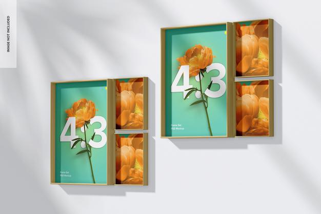 Free 4:3 Frame Set Mockup Psd