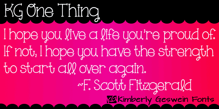 Free KG One Thing Font