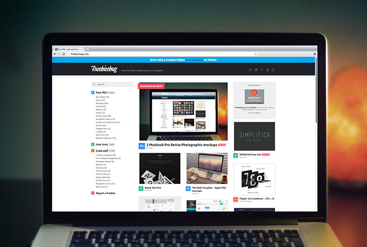 Free 5 Macbook Pro Retina Mockups