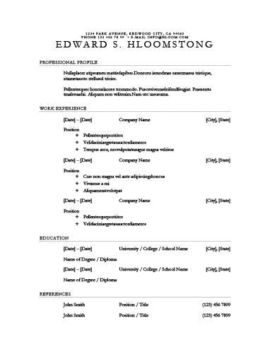 Free Chronological Performance CV Resume Template in Microsoft Word (DOCX) Format