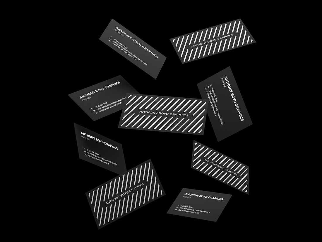 Free Floating Business Cards Mockup PSD