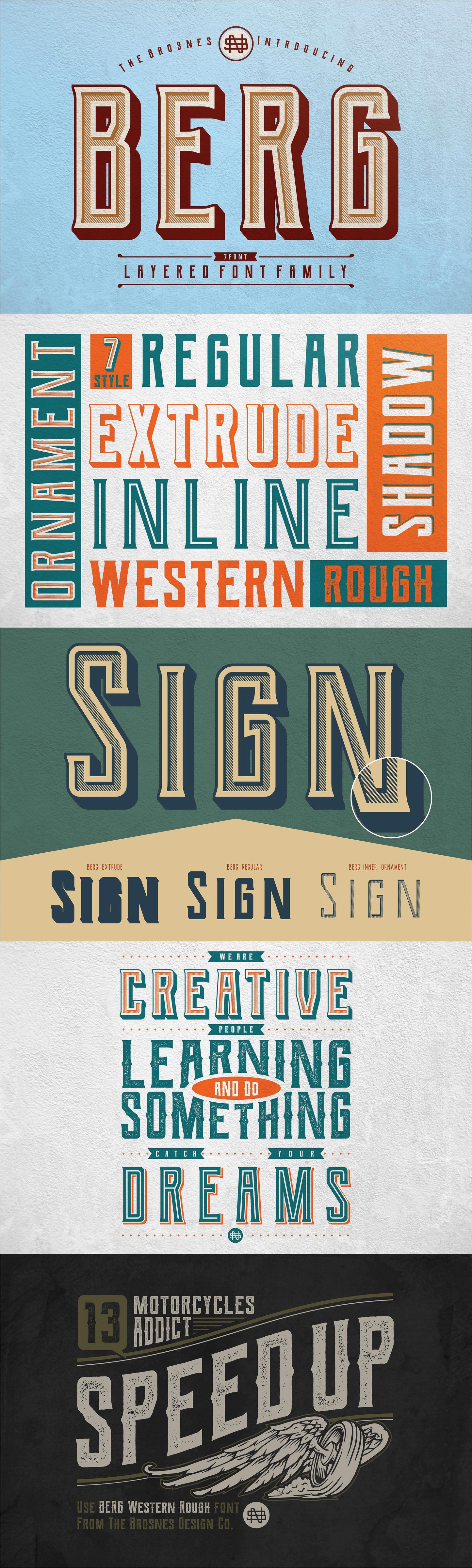 Free BERG - LAYERED FONT FAMILY