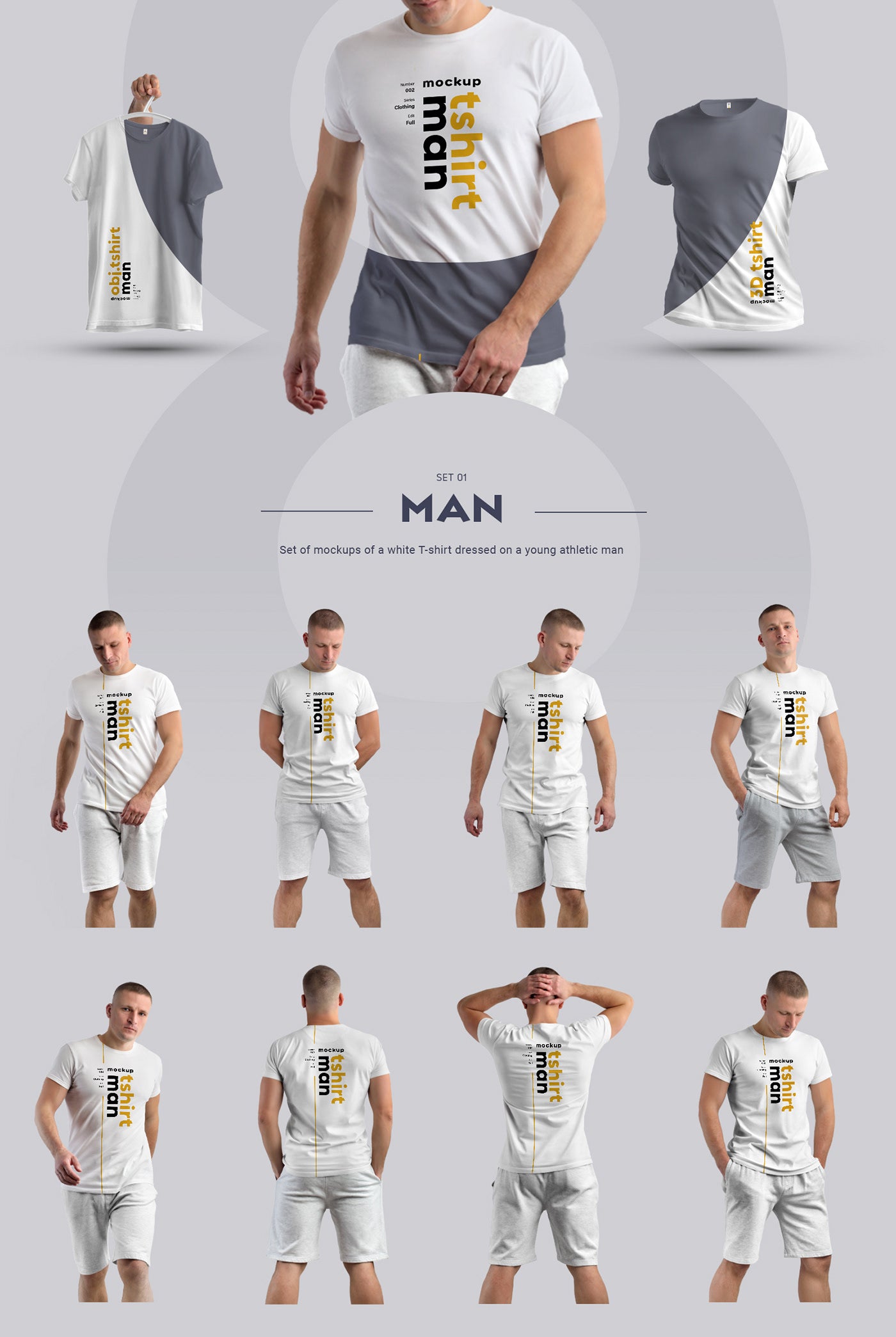 Free T-Shirt PSD Mockups on a Man