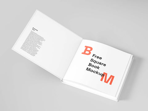 Free Square Book Mockup