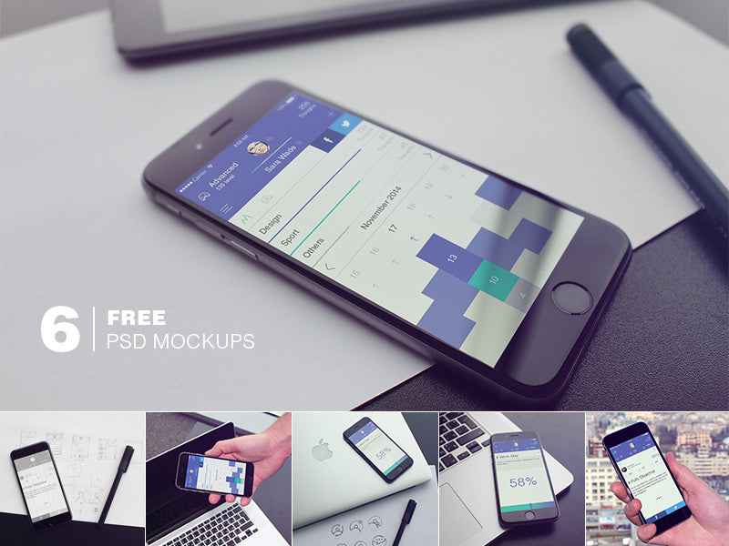 Free 6 Iphone6 Psd Mockups
