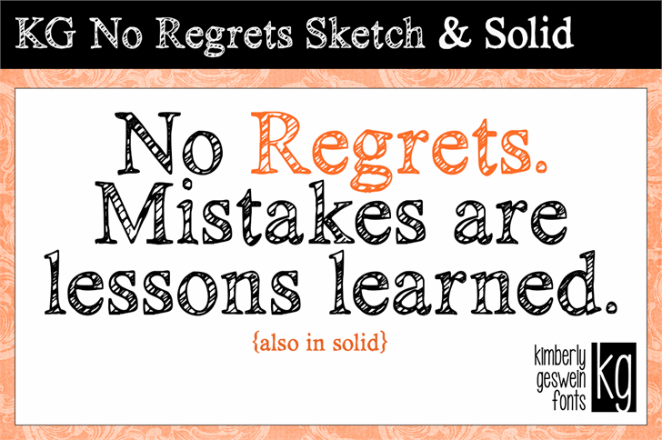 Free KG No Regrets Font