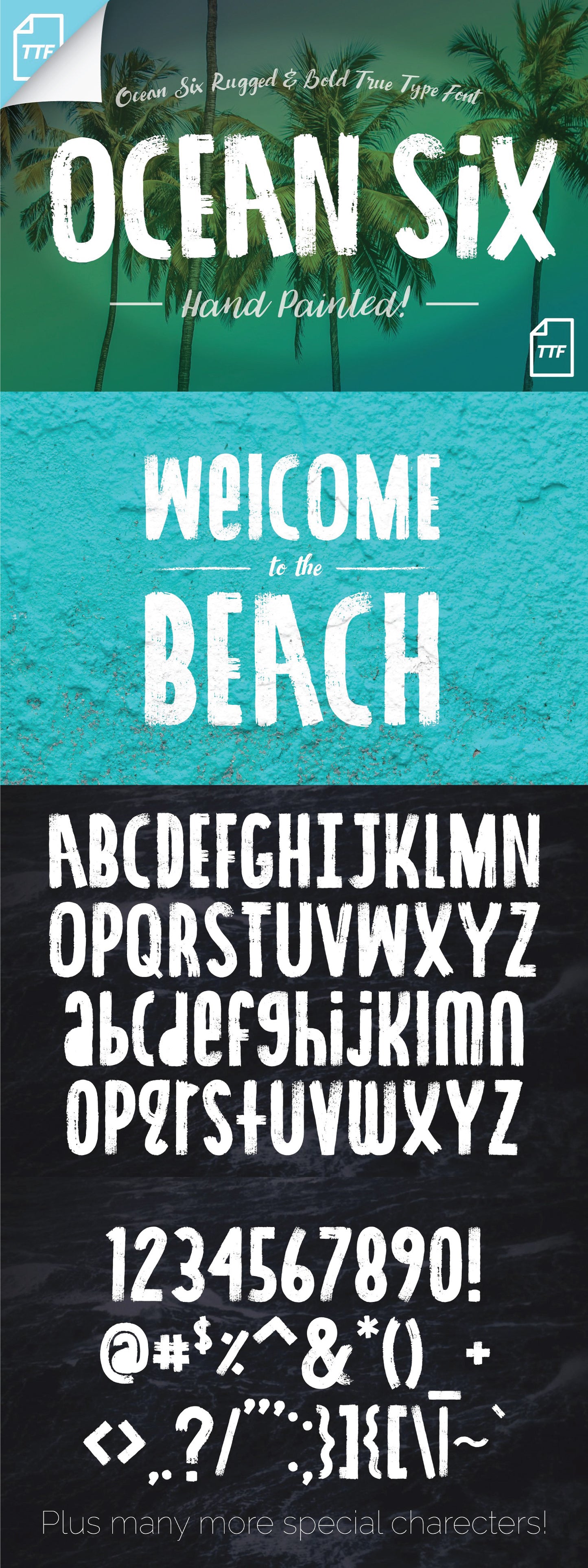 Free OCEAN SIX - BRUSH FONT