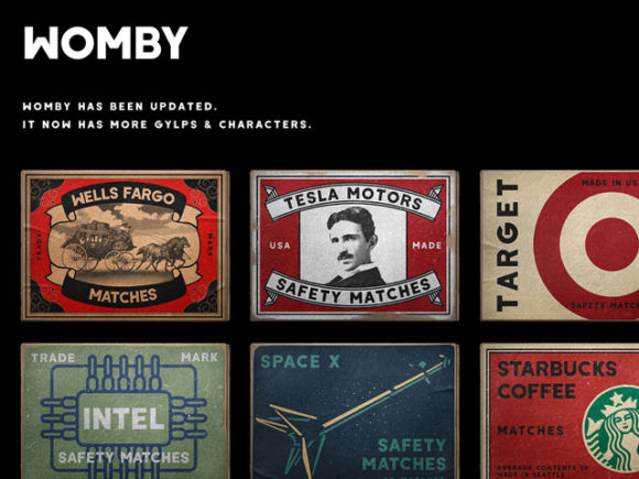 Free Womby display font graphics and web