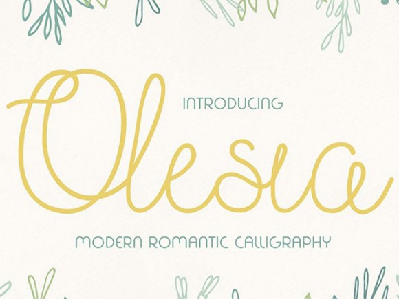 Free Olesia A script font