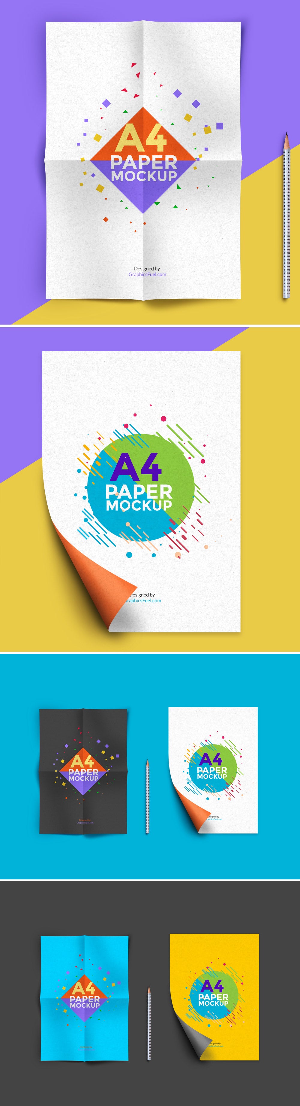 Free A4 Paper Flyer Mockup PSD
