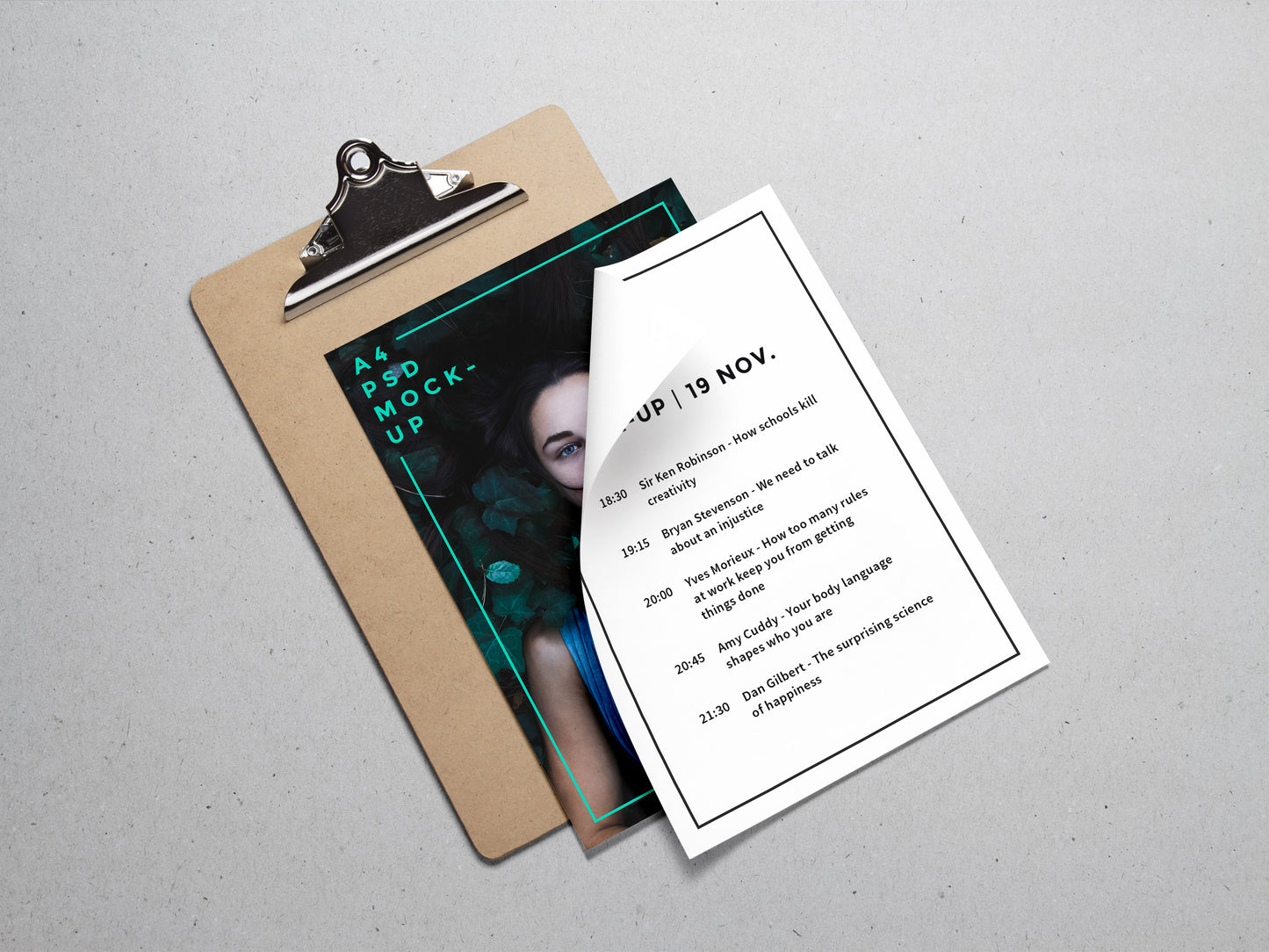 Free A4 Paper PSD MockUp