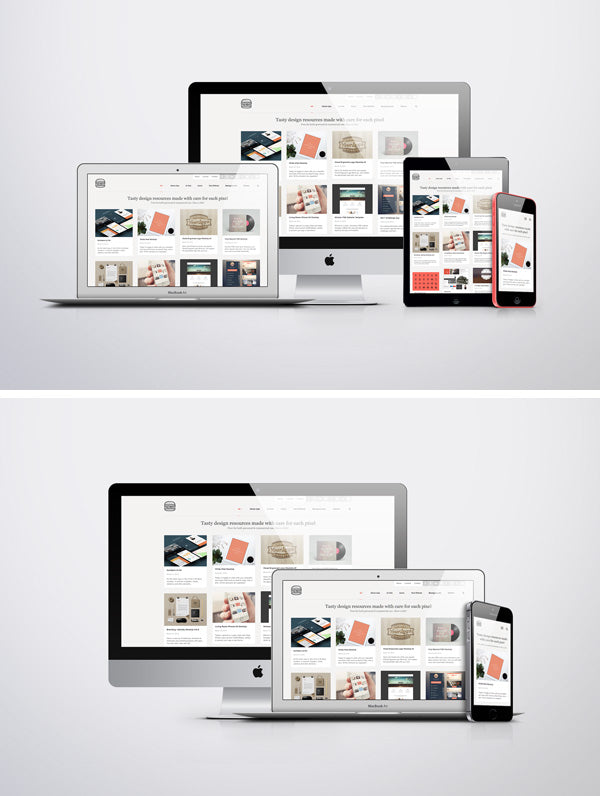 Free Apple iMac, Macbook, iPad and iPhone Responsive Screen MockUps