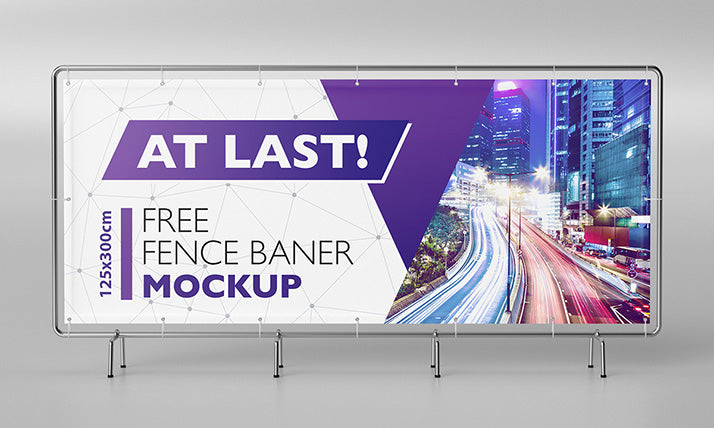 Free Set of 2 Business Banner Sign Mockups Indoor Happenings