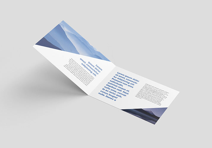 Free Set of 4 Clean Horizontal Bi-Fold Leaflet Mockups