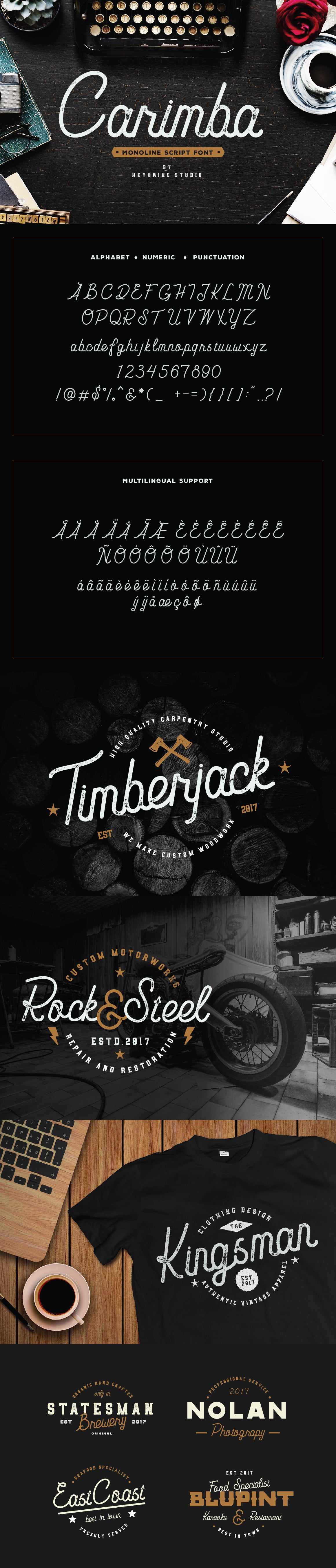 Free CARIMBA - VINTAGE MONOLINE SCRIPT