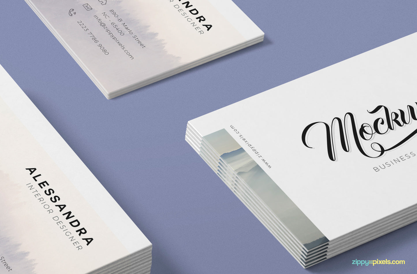 Free Isometric Business Card Mock Up