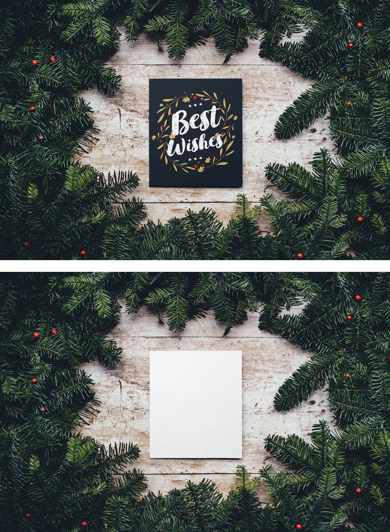 Free Empty Christmas Card Mockup