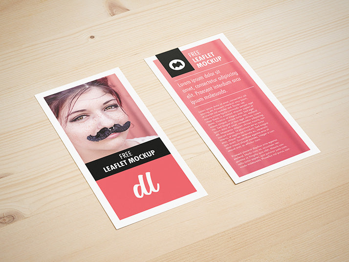 Free 4 x DL Leaflet Brochure Mockup