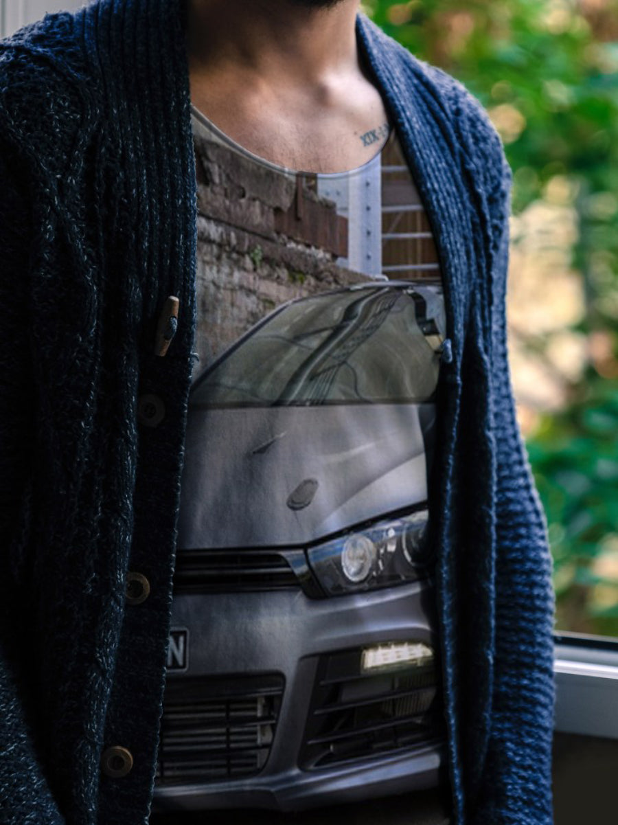 Free Male Model Wearing a T-Shirt PSD Mockup