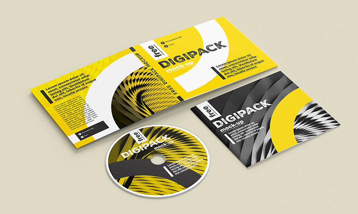 Free DVD or CD Digital Packaging Mockup