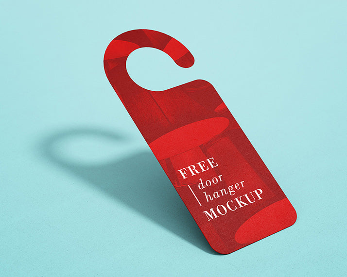 Free Hotel Door Hanger Mockup