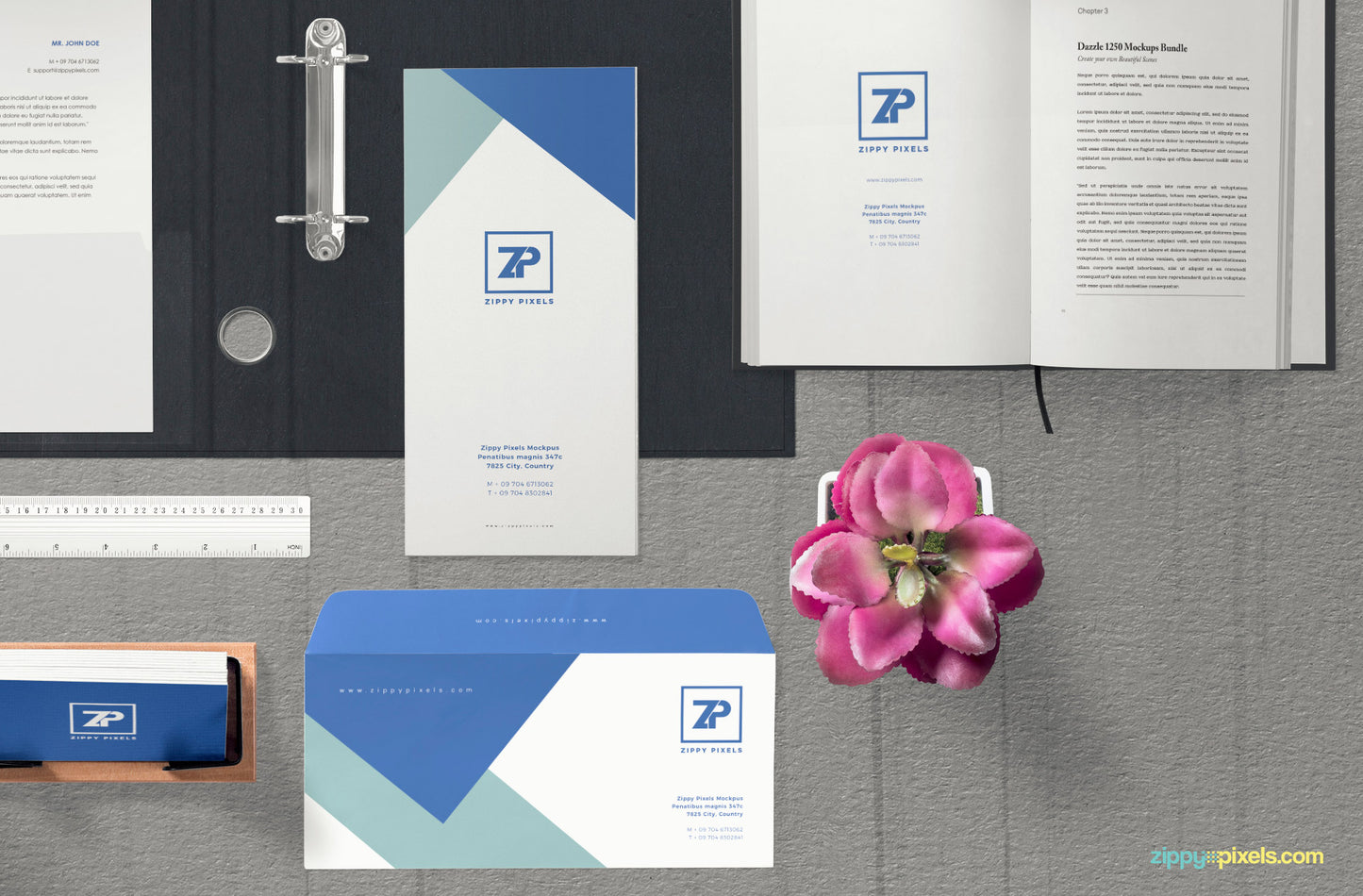 Free Impressive Corporate Identity Mockup Scene
